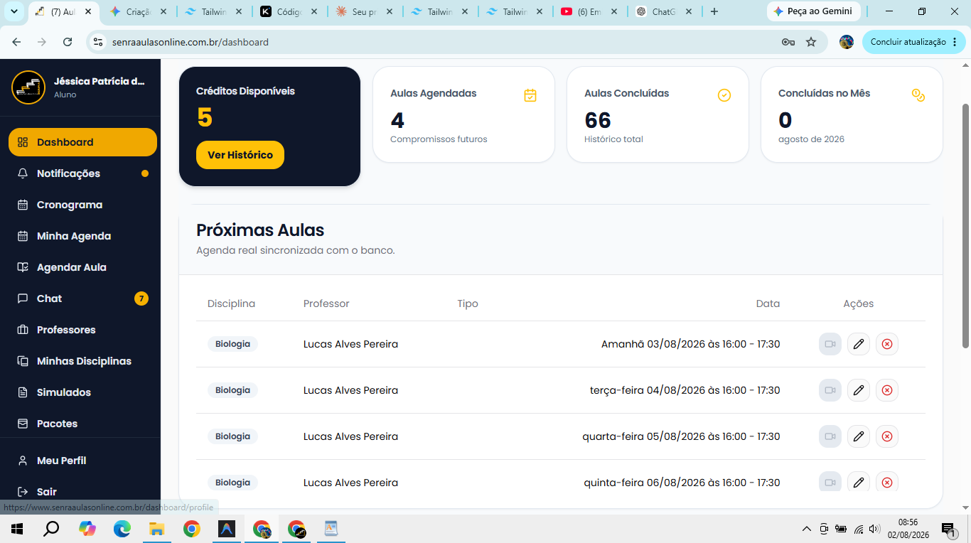 Painel do Aluno Senra Aulas Online